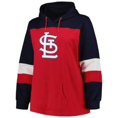 St. Louis Cardinals Women's Plus Size Colorblock Pullover Hoodie - Red