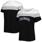 Colorado Rockies Women's Plus Size Colorblock T-Shirt - White/Black