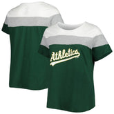 Athletics Women's Plus Size Colorblock T-Shirt - White/Green