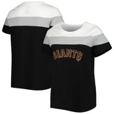 San Francisco Giants Women's Plus Size Colorblock T-Shirt - White/Black
