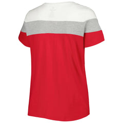 St. Louis Cardinals Women's Plus Size Colorblock T-Shirt - Red/Heather Gray