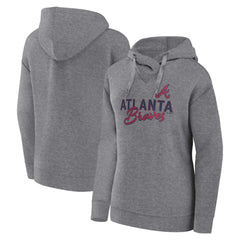Profile Atlanta Braves Women's Plus Size Pullover Hoodie - Heather Gray