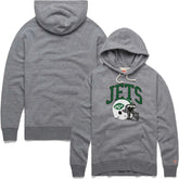 New York Jets Homage Retro Helmet Raglan Pullover Tri-Blend Hoodie - Gray outlet