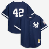 Mariano Rivera New York Yankees Mitchell & Ness Cooperstown Collection Mesh Batting Practice Button-Up Jersey - Navy | New Era
