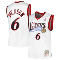 Allen Iverson Philadelphia 76ers 2002/03 Hardwood Classics Swingman Jersey - White | Mitchell & Ness sale