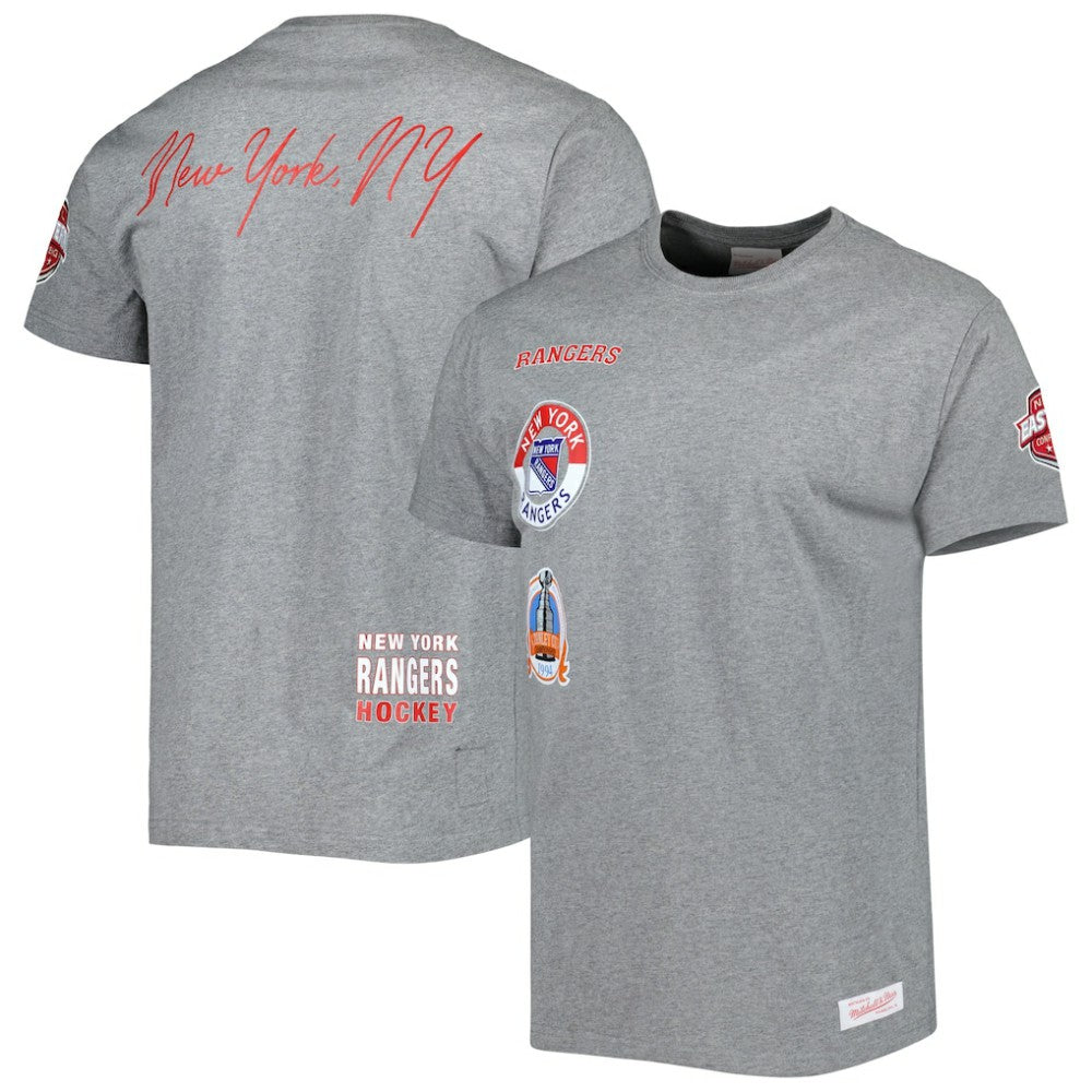 New York Rangers Mitchell & Ness City Collection T-Shirt Heather Gray