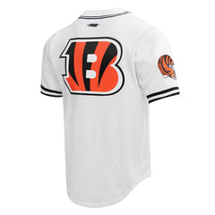 Joe Burrow Cincinnati Bengals Pro Standard Mesh Baseball Button-Up T-Shirt - White on sale