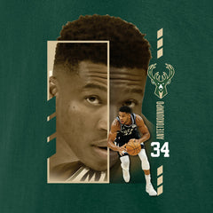 Giannis Antetokounmpo Milwaukee Bucks Jump Pass T-Shirt - Green for sale