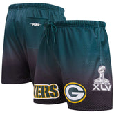 Green Bay Packers Pro Standard Ombre Mesh Shorts - Black/Green sale
