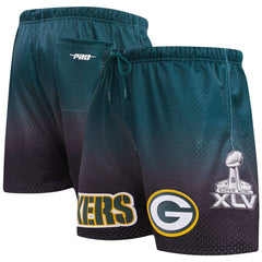 Green Bay Packers Pro Standard Ombre Mesh Shorts - Black/Green sale