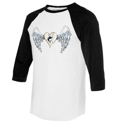Miami Marlins Tiny Turnip Women's Angel Wings 3/4-Sleeve Raglan T-Shirt - White/Black