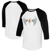 San Francisco Giants Tiny Turnip Women's Angel Wings 3/4-Sleeve Raglan T-Shirt - White/Black