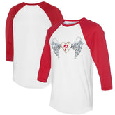 Philadelphia Phillies Tiny Turnip Women's Angel Wings 3/4-Sleeve Raglan T-Shirt - White/Red