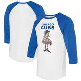 Chicago Cubs Tiny Turnip Women's Babes 3/4-Sleeve Raglan T-Shirt - White/Royal
