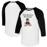 Colorado Rockies Tiny Turnip Women's Teddy Boy 3/4-Sleeve Raglan T-Shirt - White/Black