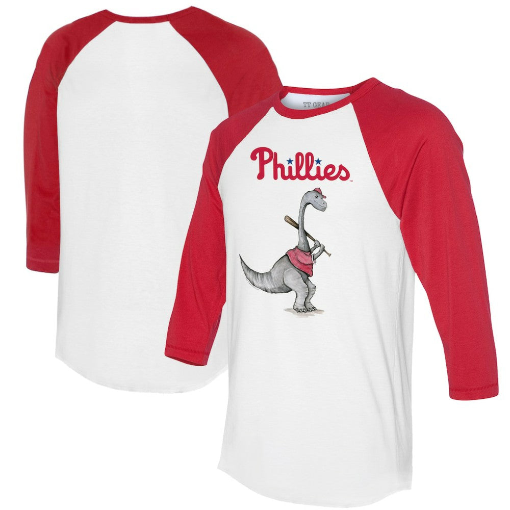 Philadelphia Phillies Tiny Turnip Women's Bronto 3/4-Sleeve Raglan T-Shirt - White/Red
