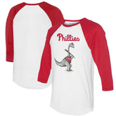 Philadelphia Phillies Tiny Turnip Women's Bronto 3/4-Sleeve Raglan T-Shirt - White/Red