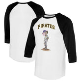 Pittsburgh Pirates Tiny Turnip Women's Bubbles 3/4-Sleeve Raglan T-Shirt - White/Black