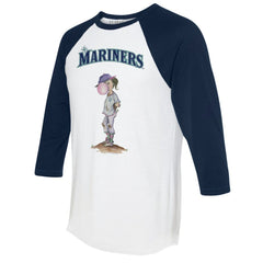 Seattle Mariners Tiny Turnip Women's Bubbles 3/4-Sleeve Raglan T-Shirt - White/Navy
