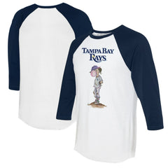 Tampa Bay Rays Tiny Turnip Women's Bubbles 3/4-Sleeve Raglan T-Shirt - White/Navy