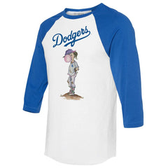 Los Angeles Dodgers Tiny Turnip Women's Bubbles 3/4-Sleeve Raglan T-Shirt - White/Royal