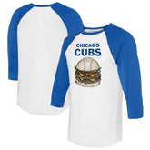 Chicago Cubs Tiny Turnip Women's Burger 3/4-Sleeve Raglan T-Shirt - White/Royal