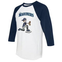 Seattle Mariners Tiny Turnip Women's Caleb 3/4-Sleeve Raglan T-Shirt - White/Navy