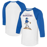 Texas Rangers Tiny Turnip Women's Clemente 3/4-Sleeve Raglan T-Shirt - White/Royal