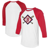 Boston Red Sox Tiny Turnip Women's Diamond Cross Bats 3/4-Sleeve Raglan T-Shirt - White/Red