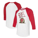 Philadelphia Phillies Tiny Turnip Women's Dirt Ball 3/4-Sleeve Raglan T-Shirt - White/Red