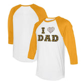 San Diego Padres Tiny Turnip Women's I Love Dad 3/4-Sleeve Raglan T-Shirt - White/Gold
