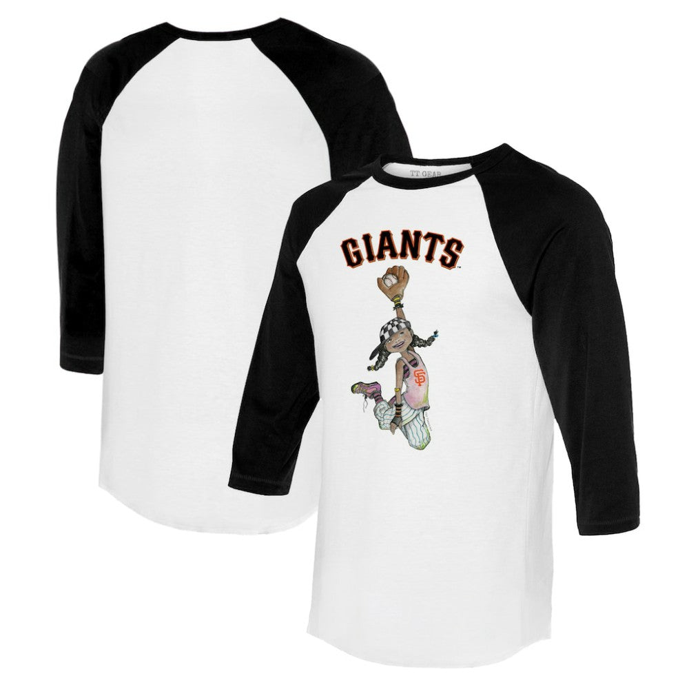 San Francisco Giants Tiny Turnip Women's Jada 3/4-Sleeve Raglan T-Shirt - White/Black