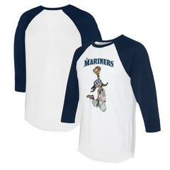 Seattle Mariners Tiny Turnip Women's Jada 3/4-Sleeve Raglan T-Shirt - White/Navy