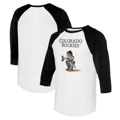 Colorado Rockies Tiny Turnip Women's Kate 3/4-Sleeve Raglan T-Shirt - White/Black