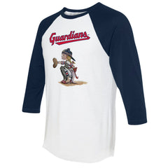 Cleveland Guardians Tiny Turnip Women's Kate 3/4-Sleeve Raglan T-Shirt - White/Navy