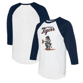 Detroit Tigers Tiny Turnip Women's Kate 3/4-Sleeve Raglan T-Shirt - White/Navy