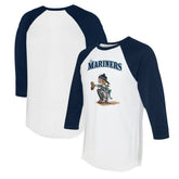 Seattle Mariners Tiny Turnip Women's Kate 3/4-Sleeve Raglan T-Shirt - White/Navy