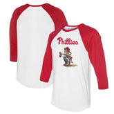 Philadelphia Phillies Tiny Turnip Women's Kate 3/4-Sleeve Raglan T-Shirt - White/Red