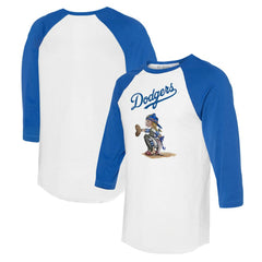 Los Angeles Dodgers Tiny Turnip Women's Kate 3/4-Sleeve Raglan T-Shirt - White/Royal
