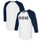 Houston Astros Tiny Turnip Women's Logo Mom 3/4-Sleeve Raglan T-Shirt - White/Navy