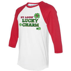 St. Louis Cardinals Tiny Turnip Women's Lucky Charm 3/4-Sleeve Raglan T-Shirt - White/Red