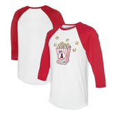 Los Angeles Angels Tiny Turnip Women's Popcorn 3/4-Sleeve Raglan T-Shirt - White/Red