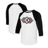 Arizona Diamondbacks Tiny Turnip Women's Prism Arrows 3/4-Sleeve Raglan T-Shirt - White