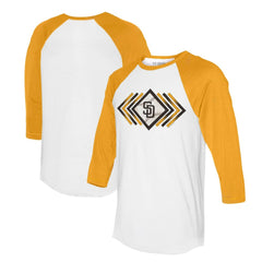San Diego Padres Tiny Turnip Women's Prism Arrows 3/4-Sleeve Raglan T-Shirt - White
