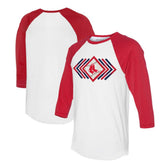 Boston Red Sox Tiny Turnip Women's Prism Arrows 3/4-Sleeve Raglan T-Shirt - White