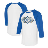 Kansas City Royals Tiny Turnip Women's Prism Arrows 3/4-Sleeve Raglan T-Shirt - White