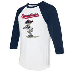 Cleveland Guardians Tiny Turnip Women's Slugger 3/4-Sleeve Raglan T-Shirt - White/Navy