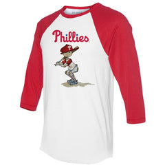 Philadelphia Phillies Tiny Turnip Women's Slugger 3/4-Sleeve Raglan T-Shirt - White/Red