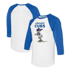 Chicago Cubs Tiny Turnip Women's Slugger 3/4-Sleeve Raglan T-Shirt - White/Royal