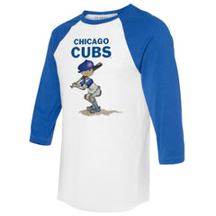 Chicago Cubs Tiny Turnip Women's Slugger 3/4-Sleeve Raglan T-Shirt - White/Royal